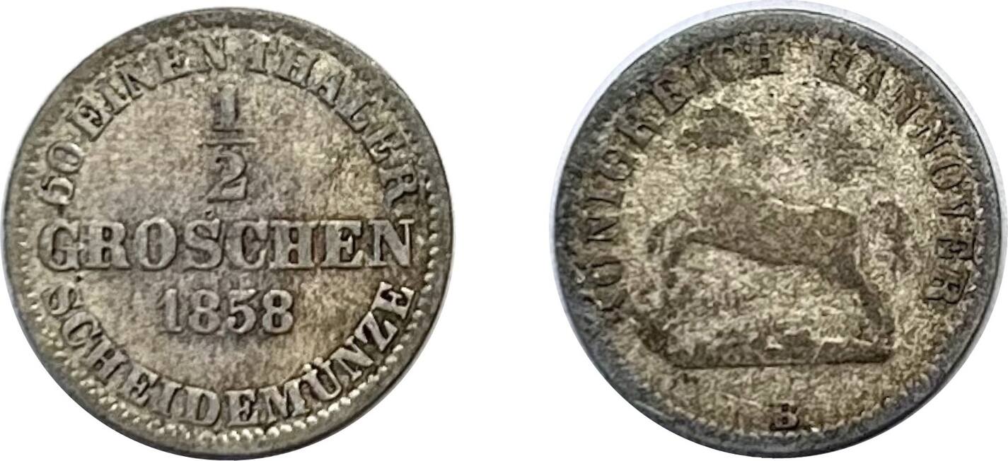 Altdeutschland/ Hannover 1/2 Groschen 1858 B Georg V. Ss | MA-Shops