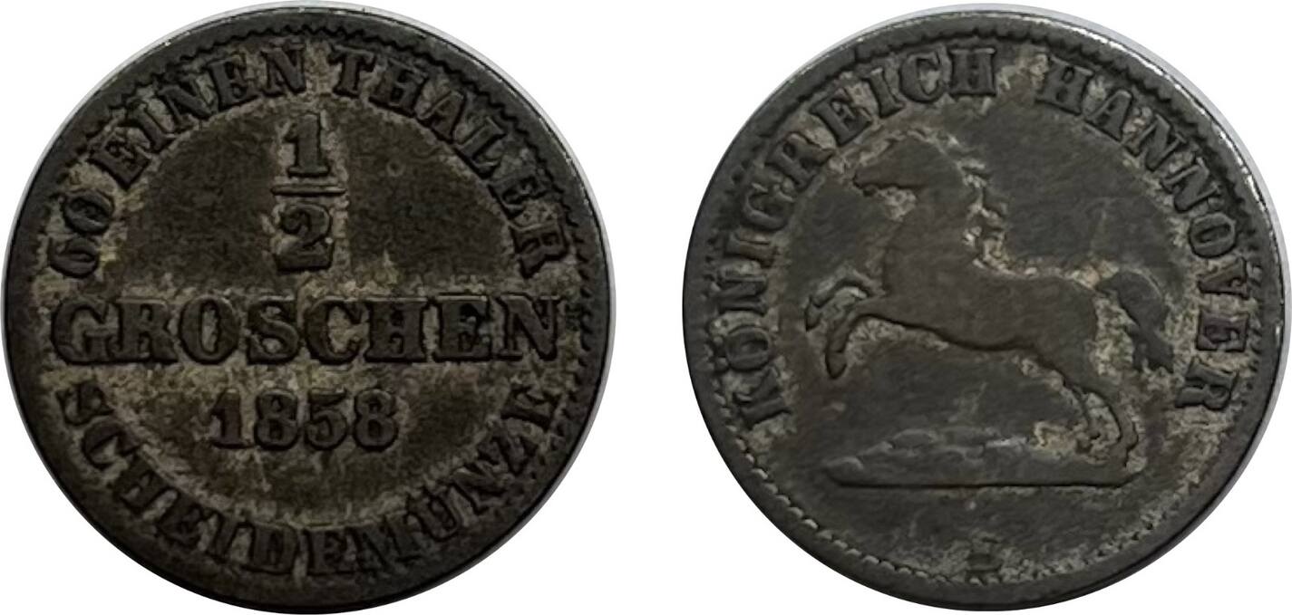 Altdeutschland/ Hannover 1/2 Groschen 1858 B Georg V. Ss | MA-Shops