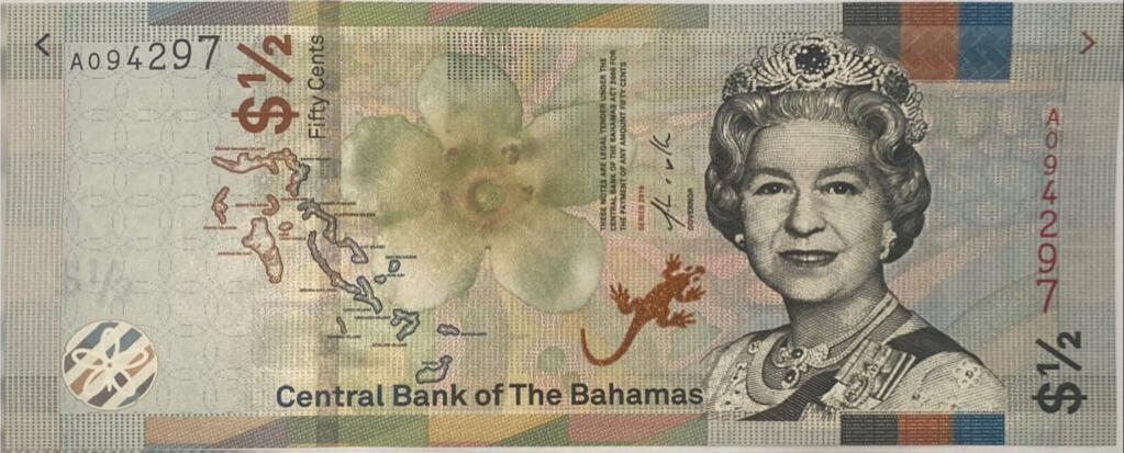 Bahamas 1 2 Dollar 2019 Banknote QUEEN ELIZABETH II I MA Shops   67706 Abd9eb04 9a55 421e 88fe 300a66af540b 