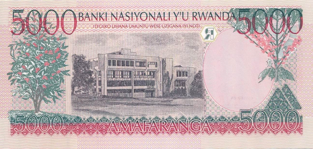 Ruanda Rwanda 5000Francs 1998 Geldschein Banknote Cinq Mille Francs ruanda-rwanda-5000francs-1998-geldschein-banknote-cinq-mille-francs
