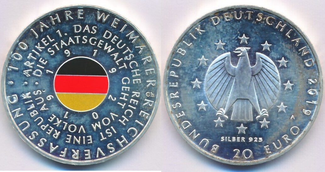 Deutschland BRD 20 Euro Gedenkm nze 2019 100 Jahre Weimarer deutschland-brd-20-euro-gedenkm-nze-2019-100-jahre-weimarer