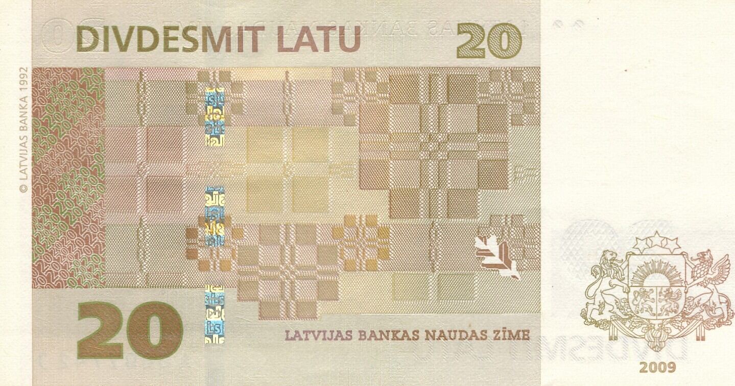 Lettland 20 Latu 2009 Unc MA Shops