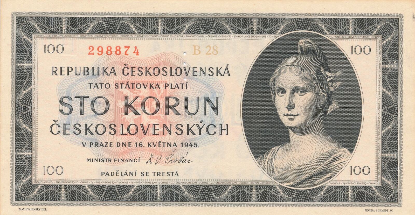 Tschechoslowakei Czechoslovakia 100 Korun 1945 Unc MA Shops tschechoslowakei-czechoslovakia-100-korun-1945-unc-ma-shops