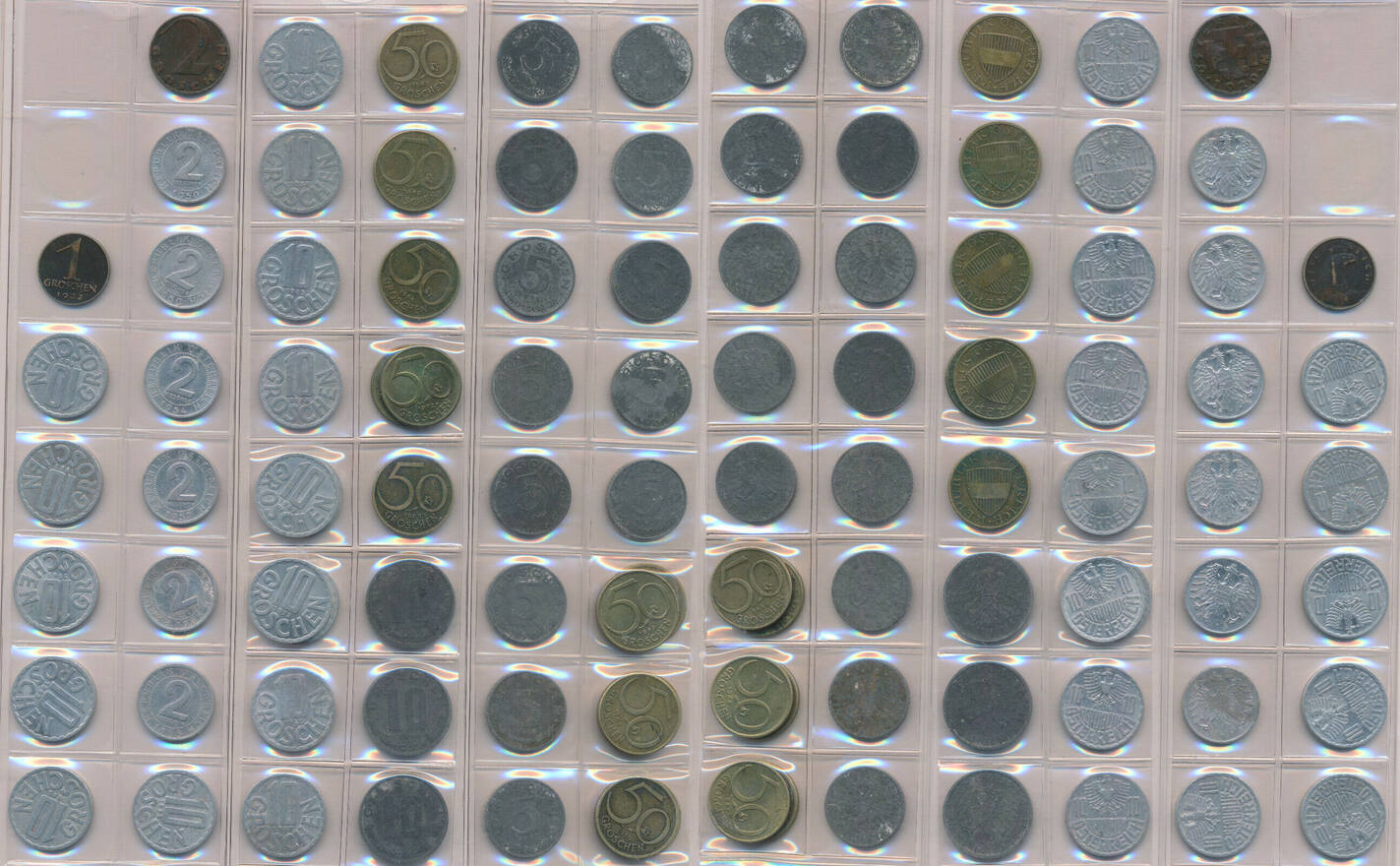50 Groschen Österreich Lot von 51 Münzen 18x 10, 7x 2 ,13x5, 12 x 1929 ...