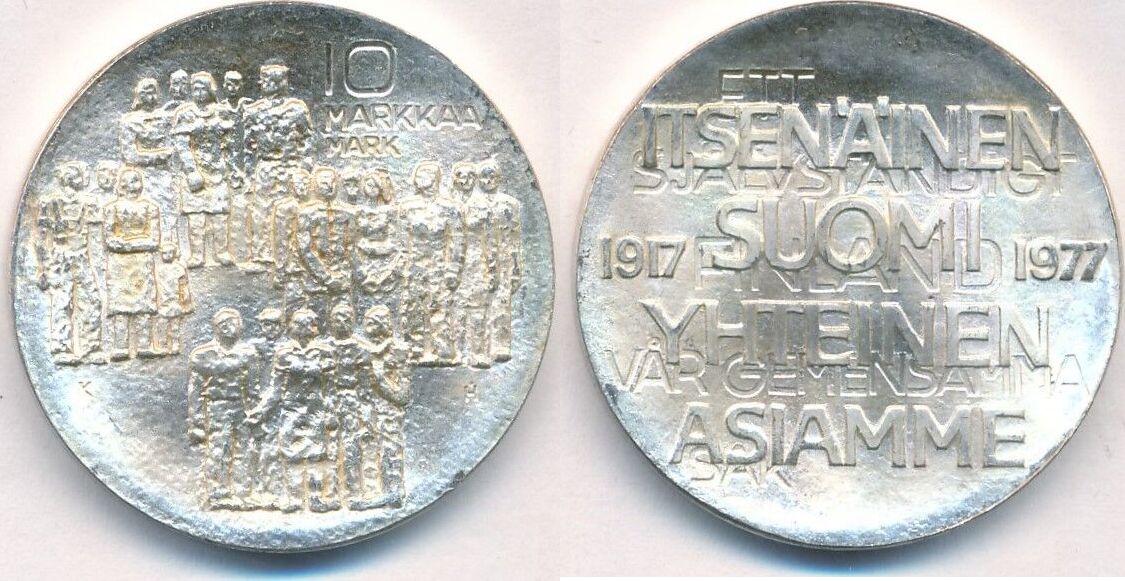 Finnland 10 Markkaa1977 Unabhängigkeit