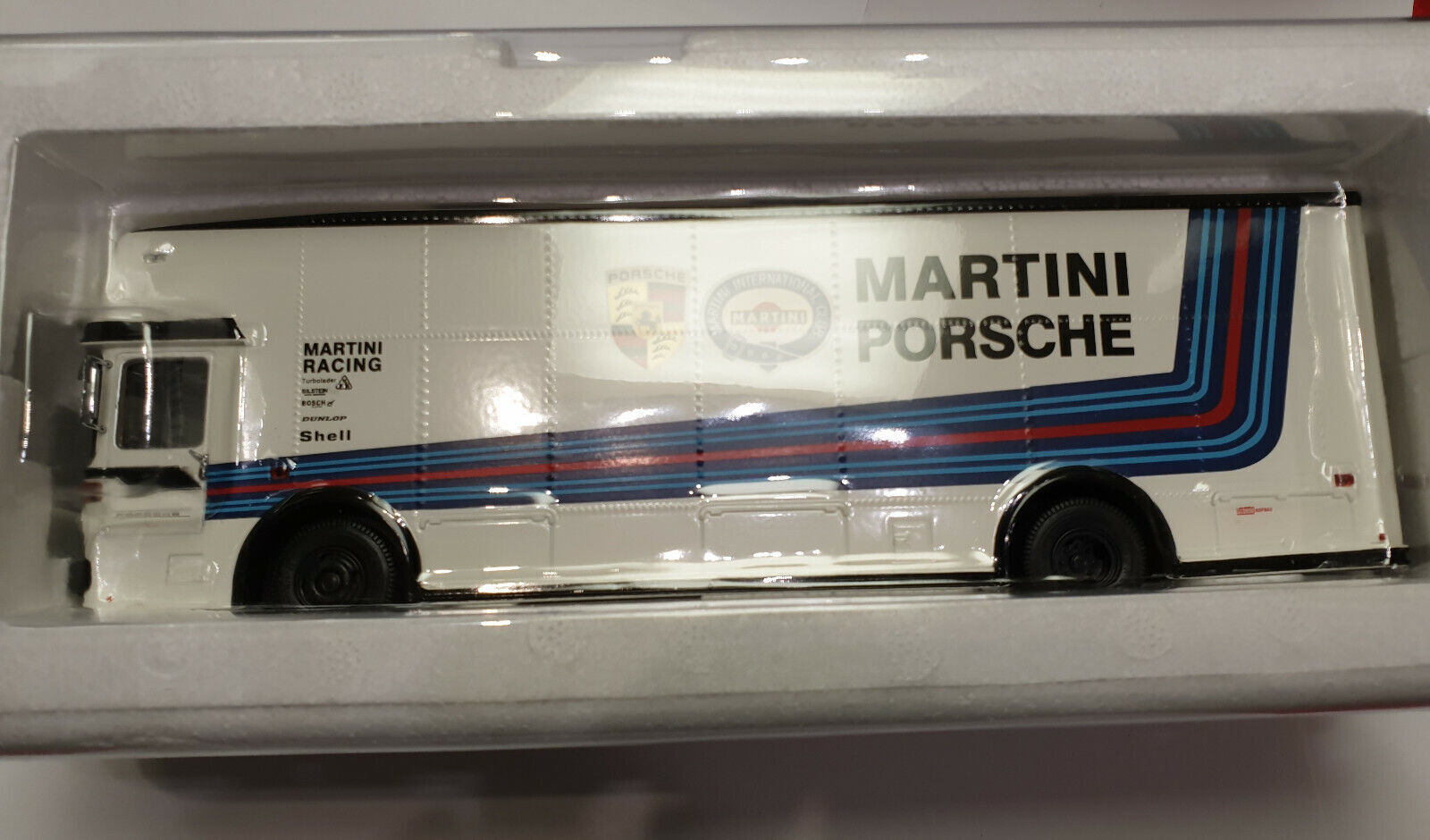 PREMIUM CLASSIXXS 1/43 MB Renntransporter Martini Porsche silver 12201 EUR 105,00 - FR