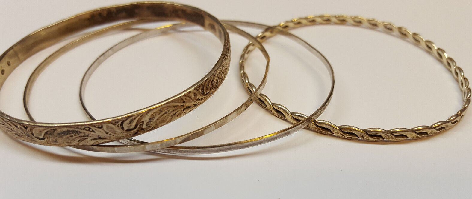 Armreif Set 4 Stück Silber - Verstellbare Oberarmreifen Boho Style