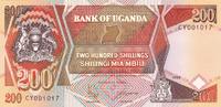 Uganda 200 Shillings 1994 Geldschein kassenfrisch unc 6,00 EUR Differenzbesteuert nach §25a UStG zzgl. 3,00 EUR Versand