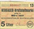 BRD Vergaser-Kraftstoffmarke für 5 Liter -