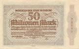 Duisburg 50 Millionen Mark Notgeldschein Notgeld der Stadt -