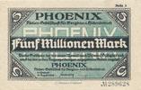 Düsseldorf 5 Millionen Mark Notgeld Phoenix Bergbau u. Hüttenbetrieb -