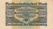 Düsseldorf 500 Tausend Mark Notgeldschein Notgeld der Stadt -