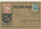 Flugpostkarte am Rhein und Main mit Flugpoststempel 12.6.12, Postluftschifft -