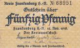 Arnstadt 50 Pfennig Notgeld Schwarburg Sonderhausen -