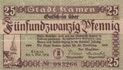 Deutschland 25 Pfennig Notgeld Gutschein Kamen Westfalen -
