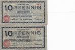 Deutschland 2 x 10 Pfennig Notgeld Gutschein Köln Cöln -
