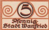 Wanfried 5 Pfennig Notgeld Hessen Nassau -