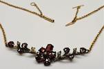 Antike Granatkette Granat Collier Tombak Granatcollier Bömisches Granat -