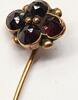 Antiker böhmische Granatschmuck Nadel Anstecknadel 14K 585 Gold Granat -