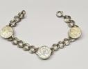 Armband 835er Silber Silberarmband Panzerarmband mit Münzen -
