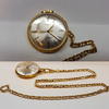 TaschEnuhr Uhr Anker 58 17 jewels vergoldet mit Uhrenkette handaufzug -