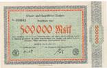 Aachen 500 Tausend Mark Notgeldschein der Stadt und Landkreis -