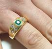 14K Goldring Ring 585er Gold Smaragd Brillant 0,60 Ct Smaragdring Damenring -