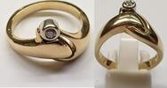 Ring 583er Gold 14 K mit Brillant 0,05 Ct Goldring Brillantring Solitärring -