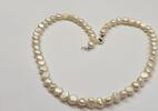 Süßwasser Perlen Kette 925er Silber Verschluß Collier Perlenkette Perlencollier -
