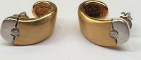 Ohrringe Ohrstecker 585er 14K Gold Goldohrringe 0,10 Ct Brillant Bicolor -