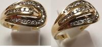 14K 585 Gelbgold Gold Ring Damenring Brillant Brillantring Goldring 0,84 Ct -