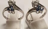 14K 585 Weißgold Gold Ring Damenring Brillant Brillantring Goldring Saphir -