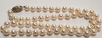 Perlencollier Akoya Perlen Kette 8K 333er Gold Verschluß Perlenkette -