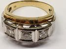 Bicolor Goldring 585 er Gold Ring m Brillanten 0,45 Ct Brillantring Damenring -