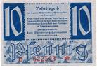 Württemberg-Hohenzollern 10 Pfennig Behelfsgeld Serie D, Buchstabe KN und Stern -
