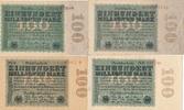 Deutschland Ein Hundert Millionen Mark 4 Reichsbanknoten -