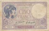 Frankreich 5 Francs Geldschein Banknote Cinq Francs Violett -