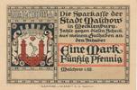 Malchow in Mecklenburg Notgeld Serie 25 Pf.-3 Mark 5 Scheine -