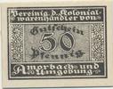 Bayern Notgeldschein um 1920 Amorbach 50 Pf., Vereinigung d.Kolonial-Warenhändler -
