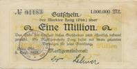 Haag ( Obb.) Notgeldschein Eine Million Mark des Marktes, Stempel -