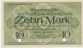 Landsberg a. Lech Notgeldschein der Stadt 10 Mark, Lochentwertet -