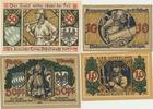Lindenberg i.Allgäu Notgeldscheine der Stadt 2 x10 u. 2 x 50 Pfennig -