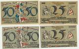 Oberammergau Notgeldscheine der Stadt 2 x 25 u. 2 x50 Pfennig -