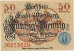 Würzburg Notgeldschein der Stadt 50 Pfennig -