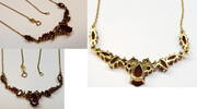 Böhmisches Granat Granatkette Kette 8 Karat Granatcollier -