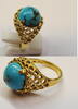 Goldring Ring 14 karat Türkis Türkisring Damenring Gelbgold -