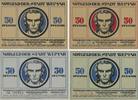 Weimar Notgeldscheine der Stadt 4 x 50 Pfennig Schiller -