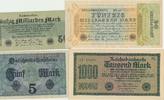 Deutschland Reichsbanknoten 4 verschiedene von 1917 - 1923 -