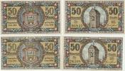Münnerstadt Notgeldscheine der Stadt 2 x 50 Pfennig ( Oberes Tor ) -