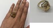 Goldring mit Cirtrin 585er Gold 14 Karat -